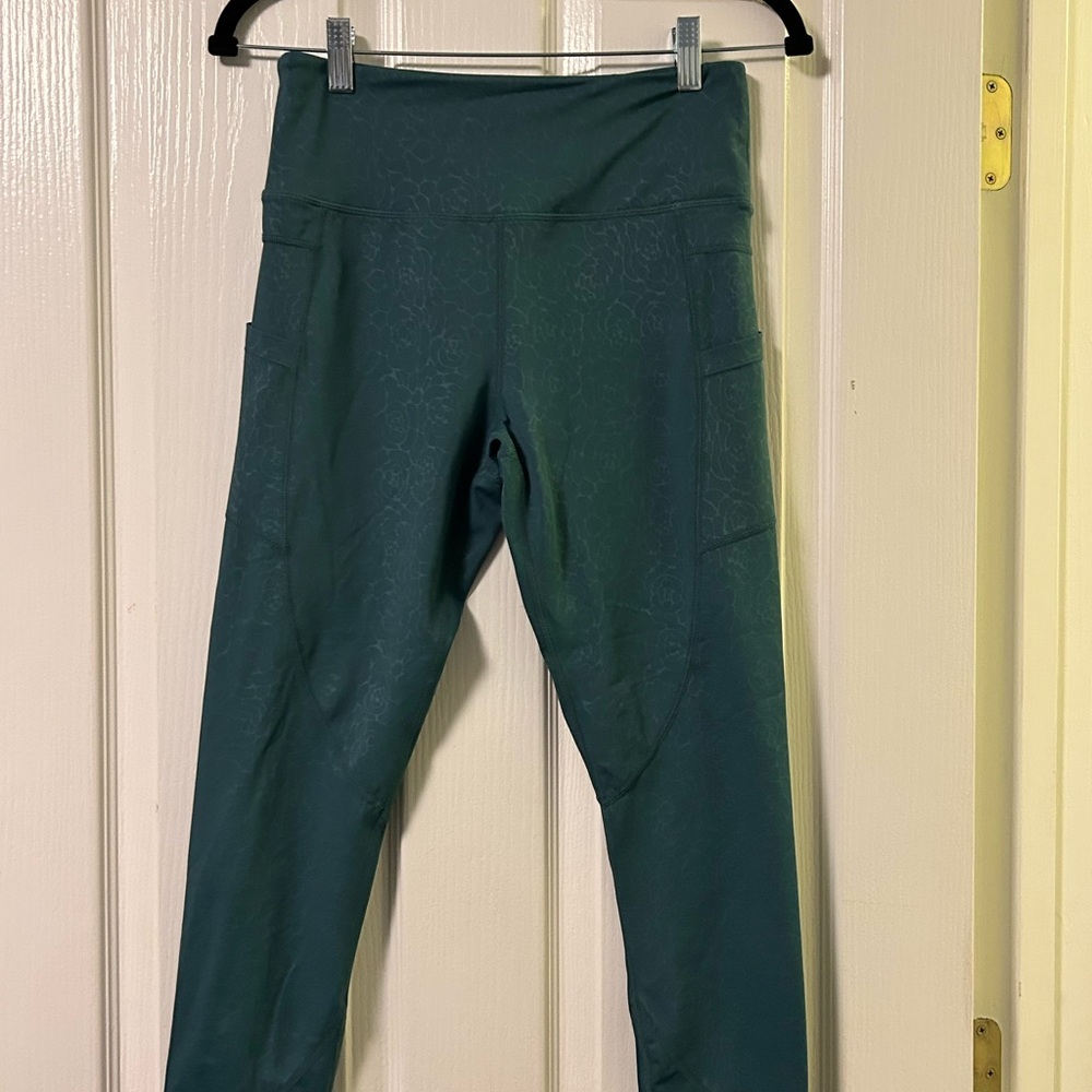 ZYIA Teal Leggings with Side Pockets Size 8-10